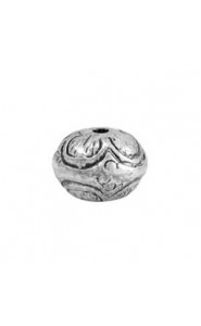 Metal bead disc flower 11x8mm Antique silver